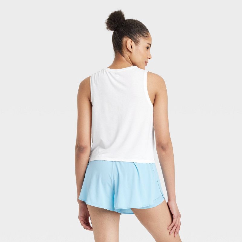 slide 2 of 5, Women's Muscle Tank Top - All In Motion™ White S: Recycled Polyester, Moisture Wicking, Quick Dry, 1 ct