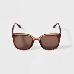 Women's Plastic Round Sunglasses - Wild Fable™ Brown: UV Protection, Recycled Frame, Polycarbonate Lens