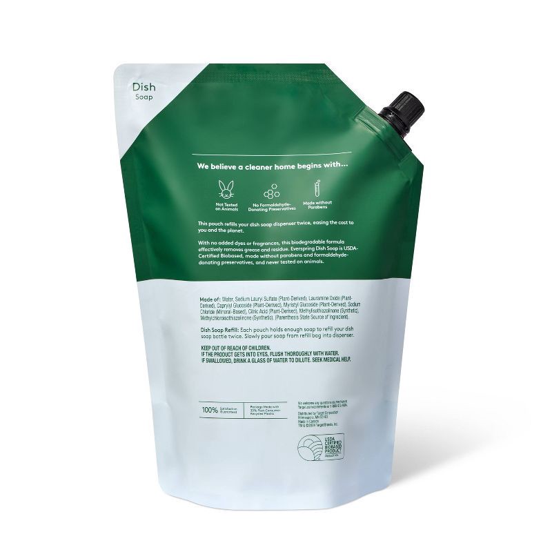 slide 4 of 4, Free and Clear Liquid Dish Soap Refill - 36 fl oz - Everspring™, 36 fl oz