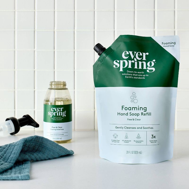 slide 2 of 4, Foaming Hand Soap Refill - Free and Clear - 28 fl oz - Everspring™, 28 fl oz