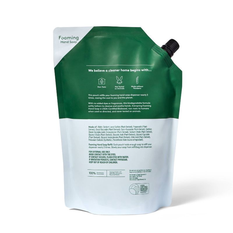 slide 4 of 4, Foaming Hand Soap Refill - Free and Clear - 28 fl oz - Everspring™, 28 fl oz