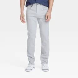 Men's Comfort Wear Slim Fit Jeans - Goodfellow & Co™ Light Gray 36x30: Mid Rise, Stretch Denim