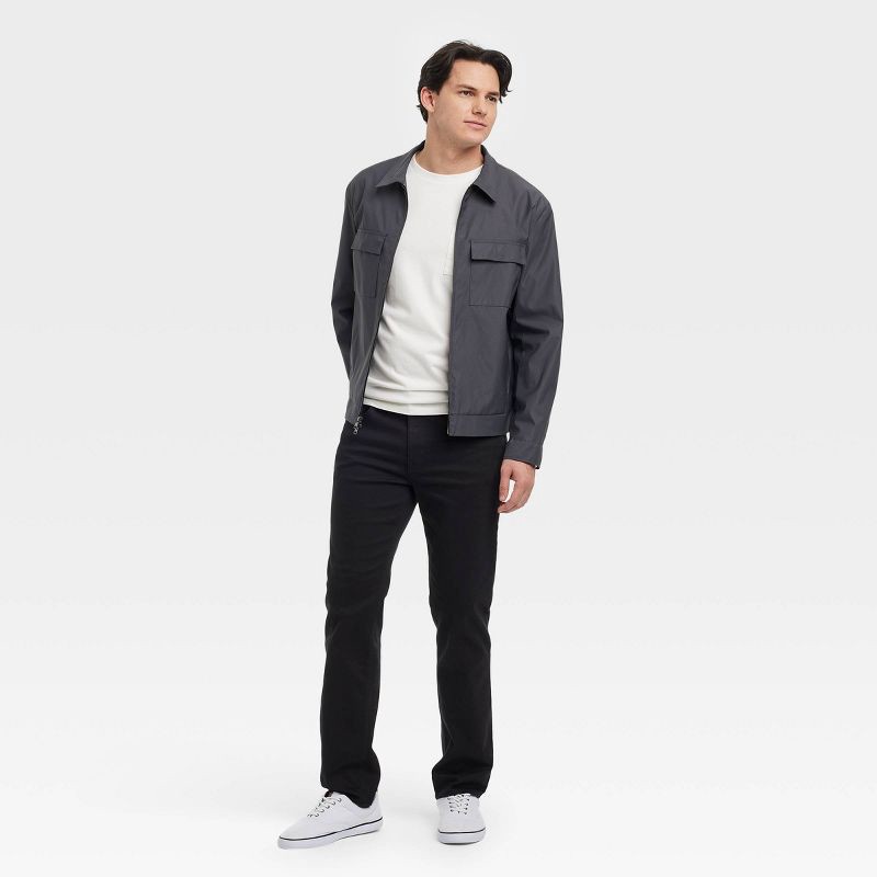 slide 3 of 3, Men's Slim Straight Fit Jeans - Goodfellow & Co™ Black 40x32: Lightweight Denim, Mid Rise, Stretch, Machine Washable, 1 ct