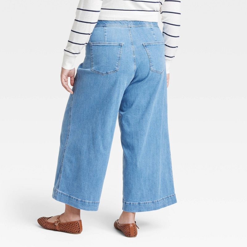 slide 2 of 3, Women's Smart High-Rise Wide Leg Jeans - Ava & Viv™ Light Wash 26: Relaxed Fit, Denim, Ankle Length, Fly Button Closure, 1 ct