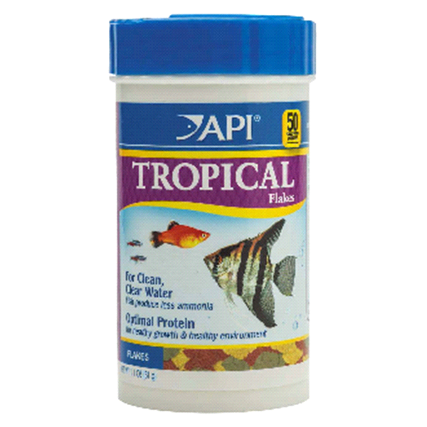 slide 1 of 1, API Tropical Flakes Fish Food Container, 1.1 oz