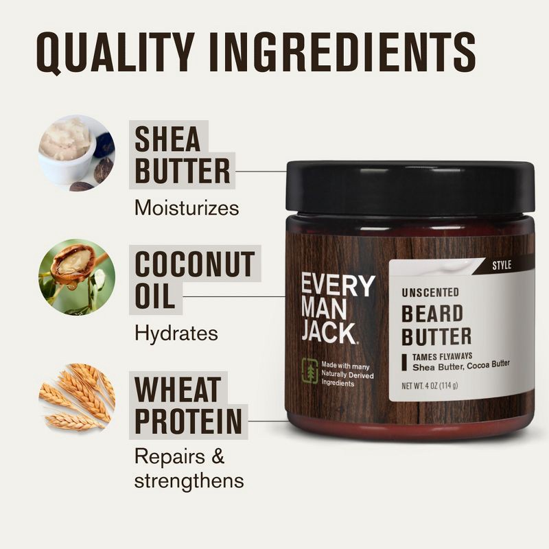 slide 7 of 12, Every Man Jack Beard Butter - Unscented - 4oz, 4 oz