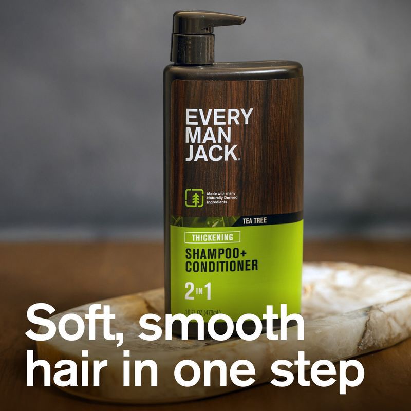 slide 2 of 8, Every Man Jack 2-in-1 Shampoo + Conditioner - Tea Tree - 16 fl oz, 16 fl oz