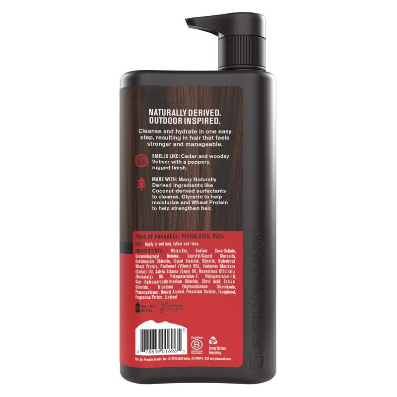 slide 7 of 7, Every Man Jack 2-in-1 Shampoo + Conditioner - Cedarwood - 16 fl oz, 16 fl oz