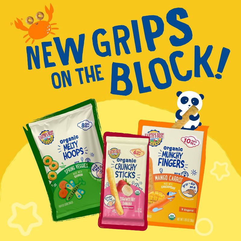 slide 6 of 8, Earth's Best Organic Melty Hoops Multipack Baby & Toddler Snacks - Spring Veggies - 1.28oz - 4ct, 1.28 oz, 4 ct