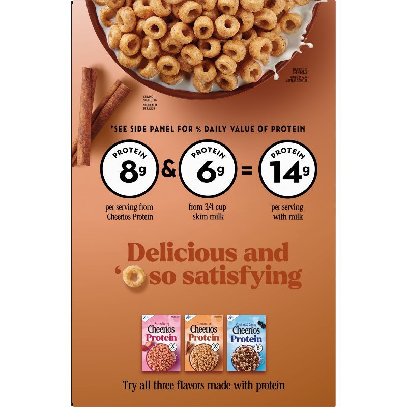 slide 5 of 8, Cheerios Protein Gluten Free Cinnamon Breakfast Cereal - 15oz, 15 oz