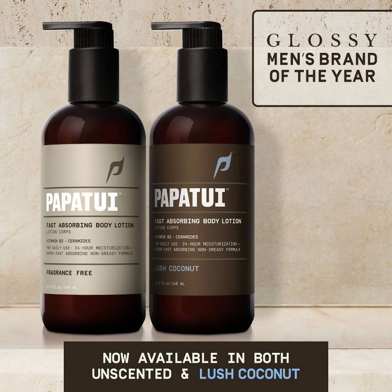 slide 9 of 10, Papatui Papatui Men's Body Lotion Fast Absorbing - Lush Coconut - Non-Greasy Formula - Paraben-Free - 11.5oz, 11.5 oz