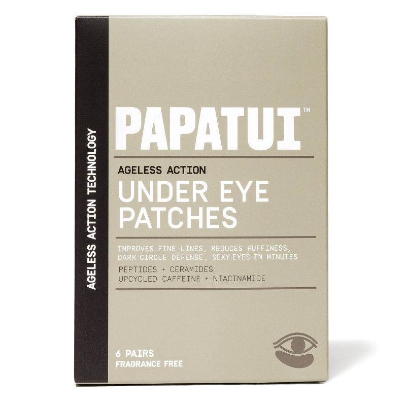 slide 2 of 10, Papatui Men's Paraben-Free Niacinamide, Hyaluronic Acid and Caffeine Under Eye Patches - Unscented - 6 ct, 6 ct