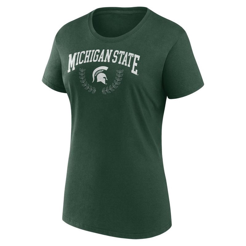 slide 2 of 3, NCAA Michigan State Spartans Women's Crew Neck T-Shirt - L: Cotton-Polyester Blend, Tagless, 1 ct