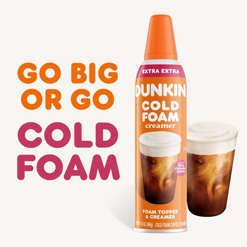 slide 5 of 14, Dunkin' Donuts Coffee Creamer Cold Foam Extra Extra Creamer - 14oz, 14 oz