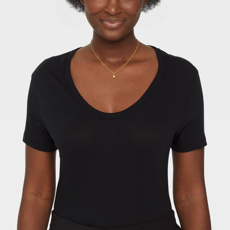 slide 2 of 4, 14K Gold Plated Round A Initial Necklace - A New Day™ Gold: Cable Chain, Spring Ring Clasp, Cubic Zirconia Stone, 1 ct