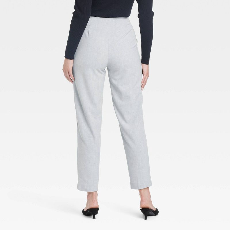 slide 2 of 3, Women's High-Rise Tailored Trousers - A New Day™ Gray 2: Lightweight Ankle-Length Tapered Woven Pants, 1 ct