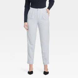 Women's High-Rise Tailored Trousers - A New Day™ Gray 14: Recycled Polyester, Tapered Leg, Ankle Length