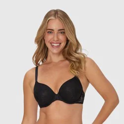 Maidenform Women's Perfect Fit Custom Lift Underwire Bra MBT846 - Black 34C: Light Lift Push Up, Adjustable Strap
