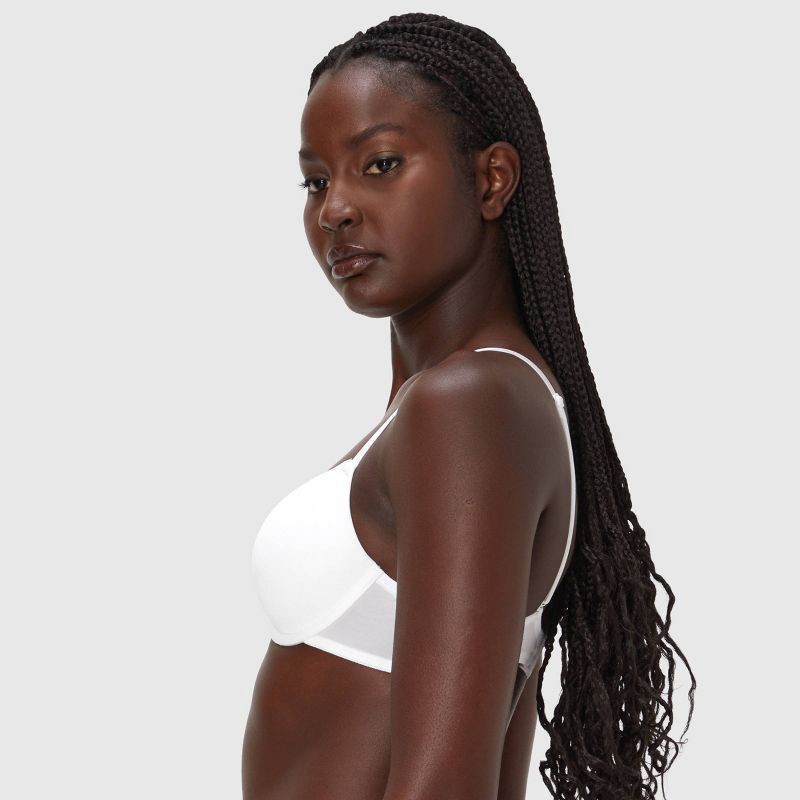 slide 3 of 10, Maidenform Women's 2pk Modern Demi Underwire T-Shirt Bra MBT841 - White/Almond 40D: Underwire, Adjustable Straps, Medium Coverage, 2 ct