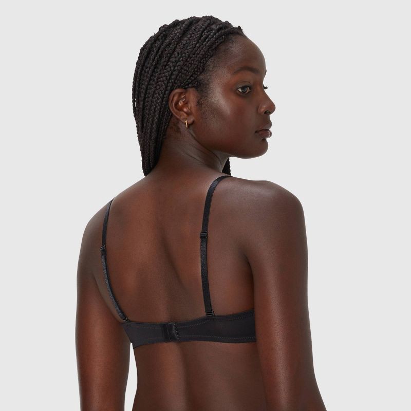 slide 6 of 8, Maidenform Women's 2pk Modern Demi Underwire T-Shirt Bra MBT841 - Black/Evening Blush 38B: Adjustable Strap, Medium Coverage, 2 ct