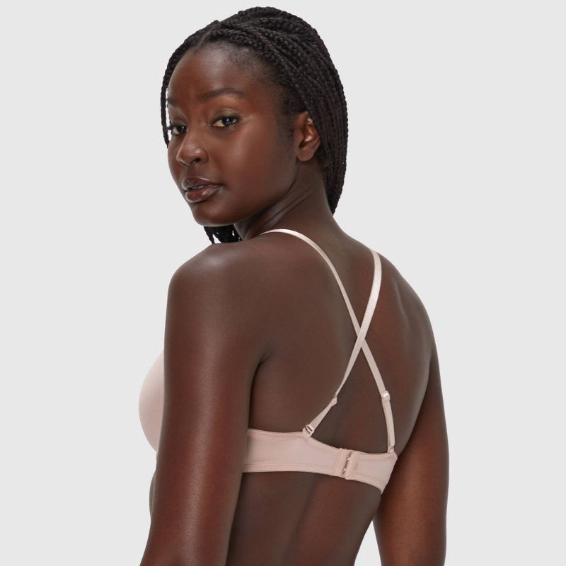 slide 5 of 8, Maidenform Women's 2pk Modern Demi Underwire T-Shirt Bra MBT841 - Black/Evening Blush 38C: Underwire, Adjustable Straps, Medium Coverage, 2 ct