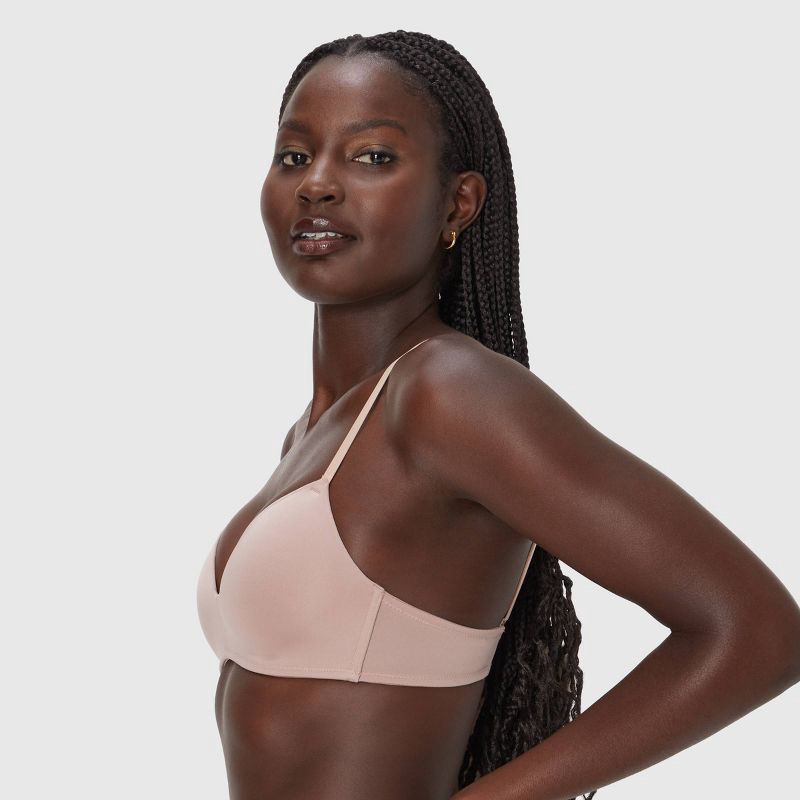 slide 4 of 9, Maidenform Women's 2pk Modern Demi Wireless T-Shirt Bra MBT842 - Evening Blush/Blue Dive 34B: Polyester Spandex Blend, Adjustable Strap, 2 ct