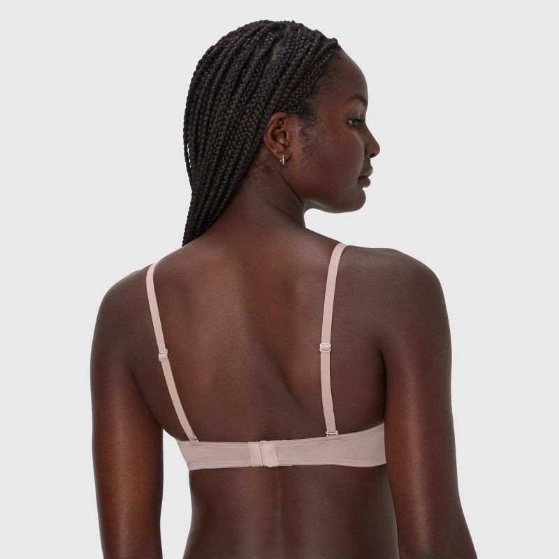 slide 5 of 9, Maidenform Women's 2pk Modern Demi Wireless T-Shirt Bra MBT842 - Evening Blush/Blue Dive 34B: Polyester Spandex Blend, Adjustable Strap, 2 ct