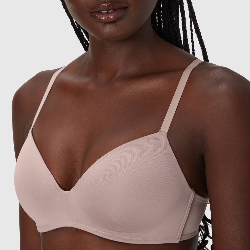 slide 8 of 9, Maidenform Women's 2pk Modern Demi Wireless T-Shirt Bra MBT842 - Evening Blush/Blue Dive 34B: Polyester Spandex Blend, Adjustable Strap, 2 ct