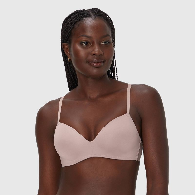 slide 3 of 9, Maidenform Women's 2pk Modern Demi Wireless T-Shirt Bra MBT842 - Evening Blush/Blue Dive 36C: Polyester Spandex Blend, Adjustable Strap, 2 ct