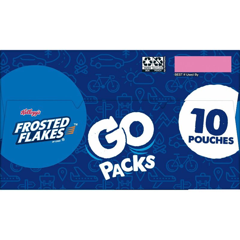 slide 11 of 12, Kellogg's Frosted Flakes Go Packs Breakfast Cereal - 12oz/10ct, 10 ct; 12 oz
