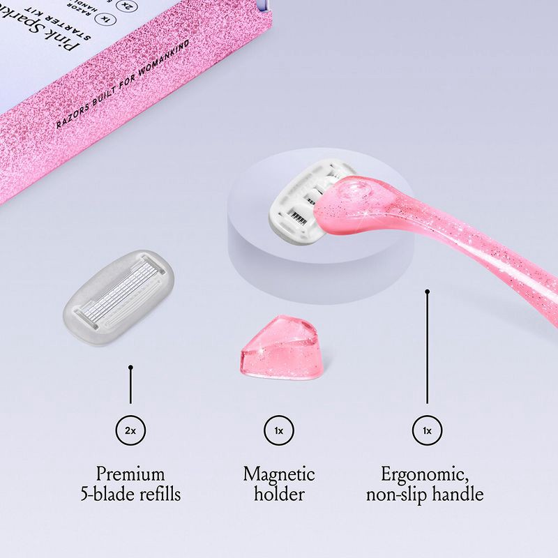 slide 4 of 11, Billie Handle with Magnetic Holder Women 5 Blade Refills Reusable Razor, 1 ct