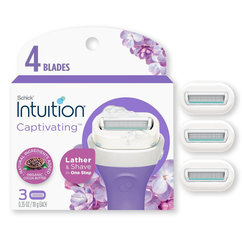slide 3 of 7, Schick Intuition Captivating Razor Blade Refill Kit - 3ct, 3 ct