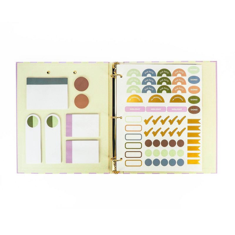 slide 3 of 4, Best Year Ever 1" 3 Ring Binder Tan/Purple Stripes, 1 ct