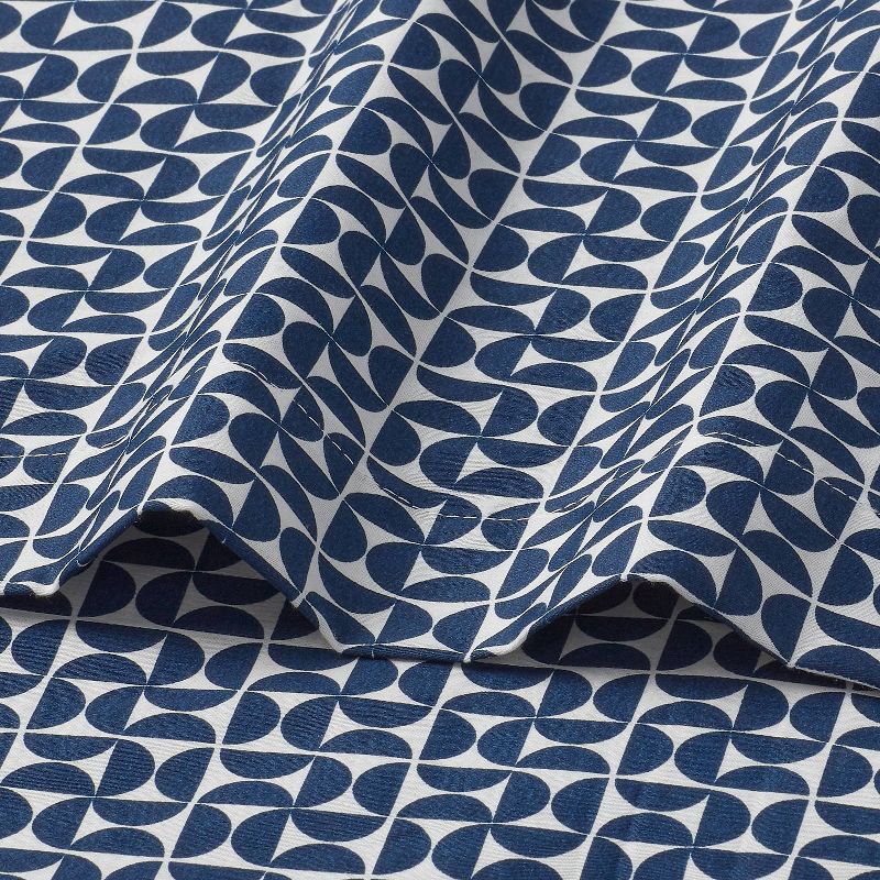slide 3 of 4, King Cotton Blend Sateen Sheet Set Navy Geo - Room Essentials™, 1 ct