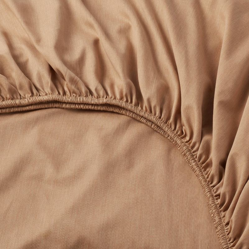 slide 4 of 4, King Cotton Blend Sateen Sheet Set Natural Heather - Room Essentials™, 1 ct