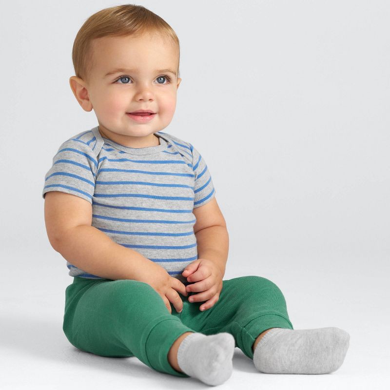 slide 4 of 5, Carter's Just One You®️ Baby Boys' 2pk Pants - Green/White 18M: Dinosaur Pattern, Slim Fit, Elastic Waistband, 2 ct