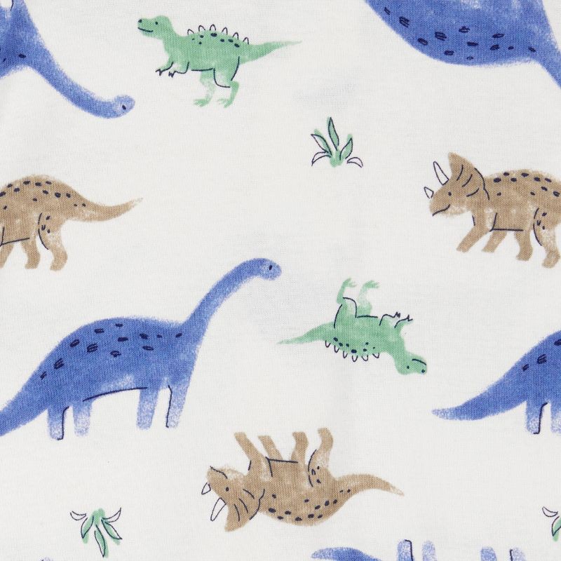 slide 2 of 4, Carter's Just One You®️ Baby Boys' 2pk Dinos Sleep N' Play - Green/Ivory 6M: Cotton Footed Pajamas, Two-Way Zipper, 2 ct