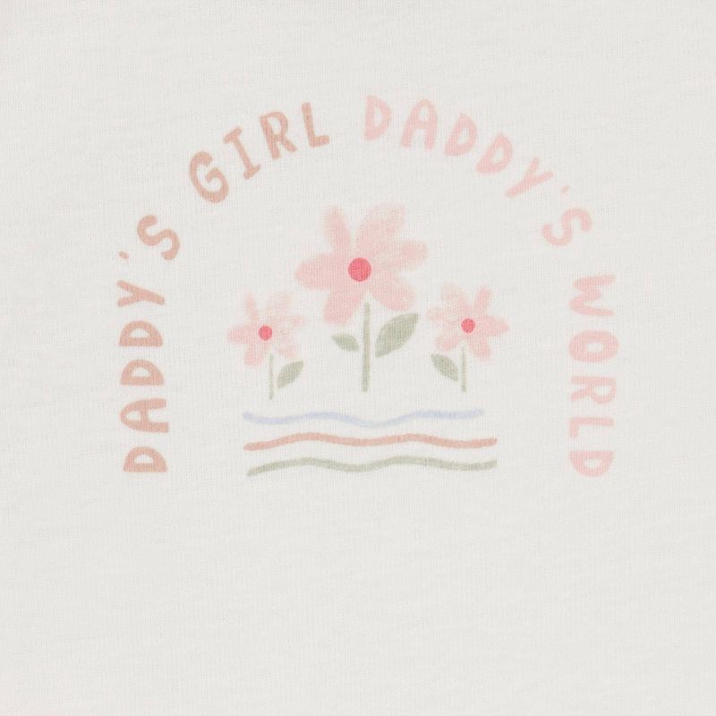 slide 2 of 4, Carter's Just One You®️ Baby Girls' 2pc 'Daddy's Girl' Top & Bottom Set - 12M: Floral Cotton Bodysuit & Pants, 2 ct