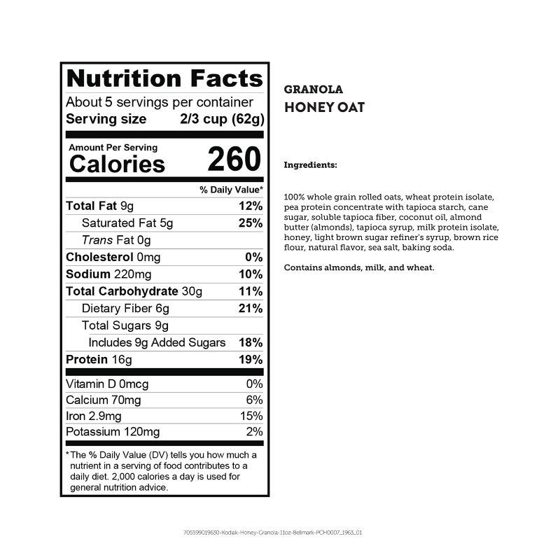 slide 7 of 7, Kodiak Cakes Kodiak Protein-Packed Honey Oat Granola - 11oz, 11 oz