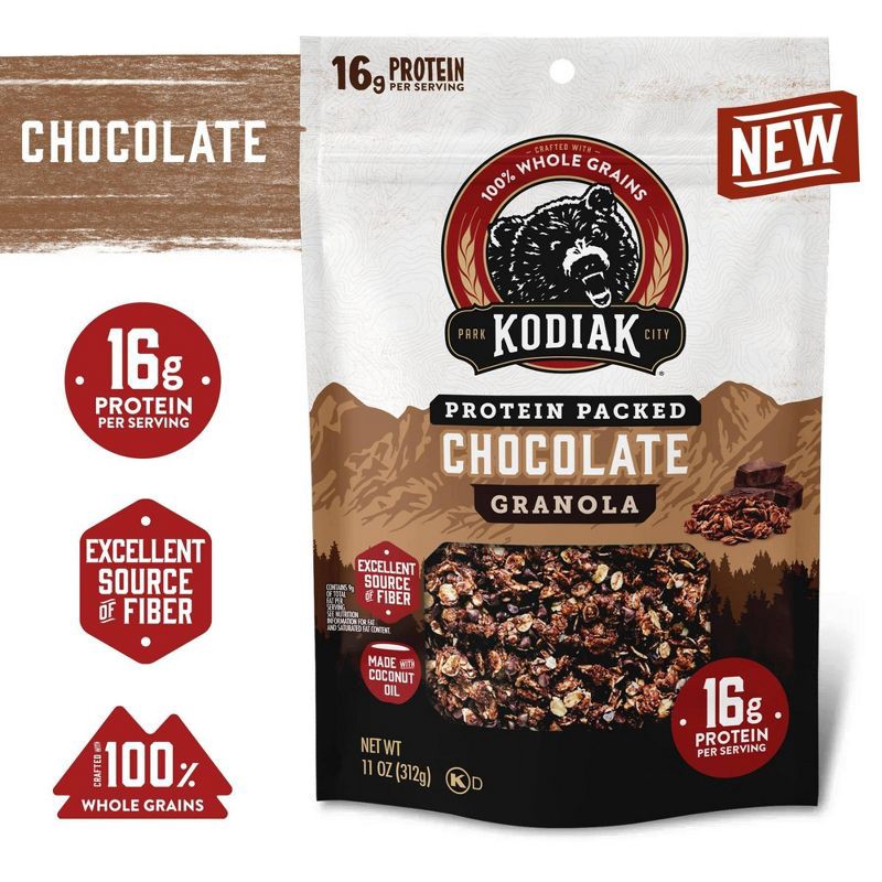 slide 3 of 7, Kodiak Cakes Kodiak Protein-Packed Chocolate Oat Granola - 11oz, 11 oz