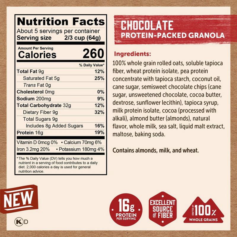 slide 5 of 7, Kodiak Cakes Kodiak Protein-Packed Chocolate Oat Granola - 11oz, 11 oz