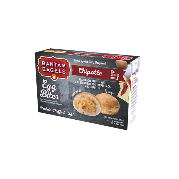 slide 1 of 5, Bantam Bagels egg chipotle pepper jack plain bagel bites, 8.4 oz