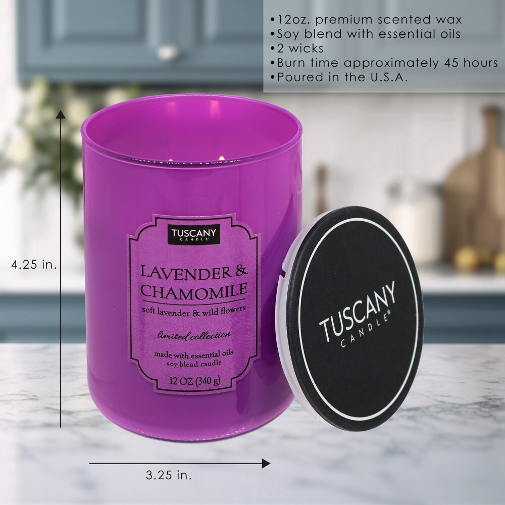 slide 4 of 4, Tuscany Candle Color Splash Lavender & Chamomile Candle, 12 Oz, 12 oz