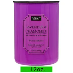 Tuscany Candle Color Splash Lavender & Chamomile Candle, 12 oz