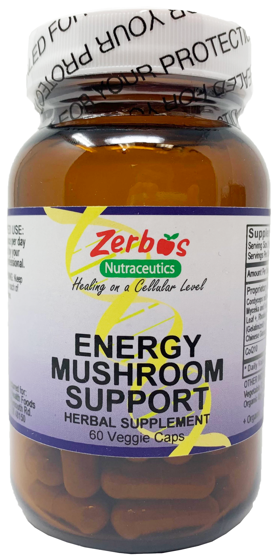 slide 1 of 1, Zerbos / Vitality Works Energy Mushroom Support, 60 ct