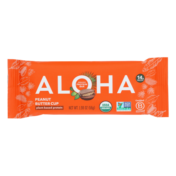 Aloha Organic Peanut Butter Cup Plant Based Protein Bar 1.98 oz | Shipt