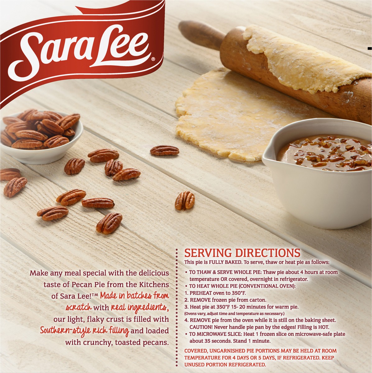 slide 7 of 13, Sara Lee Open Face Pie 9" Pre-Baked Pecan 34oz, 34 oz