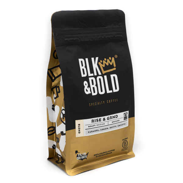 slide 7 of 10, BLK & BOLD Rise & Grind Medium Roast Ground - 12 oz, 12 oz