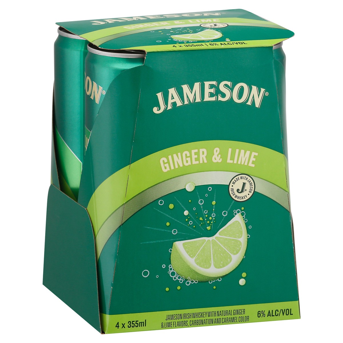 slide 2 of 9, Jameson Ginger & Lime Irish Whiskey 4 - 12 fl oz Cans, 4 ct; 12 oz