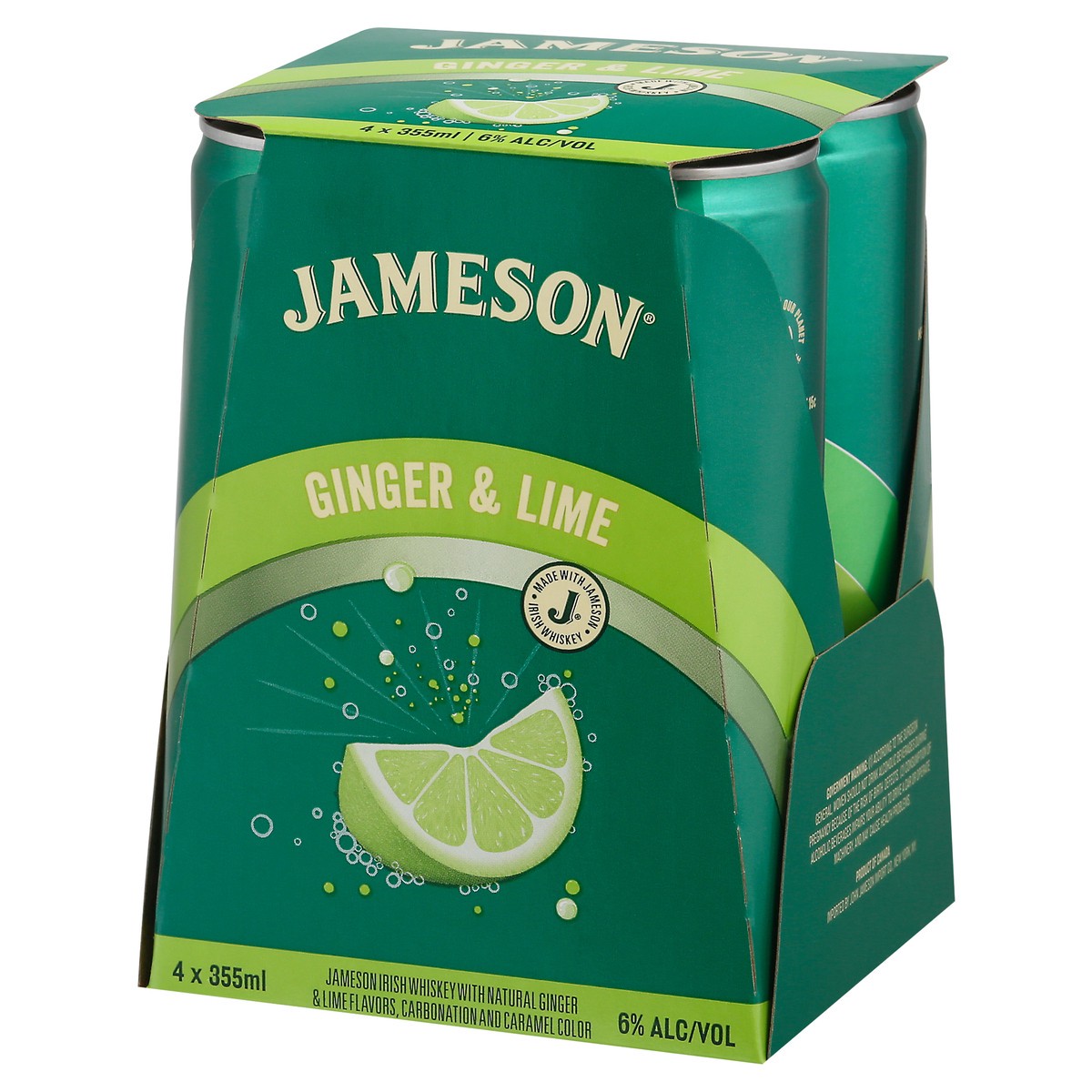 slide 3 of 9, Jameson Ginger & Lime Irish Whiskey 4 - 12 fl oz Cans, 4 ct; 12 oz